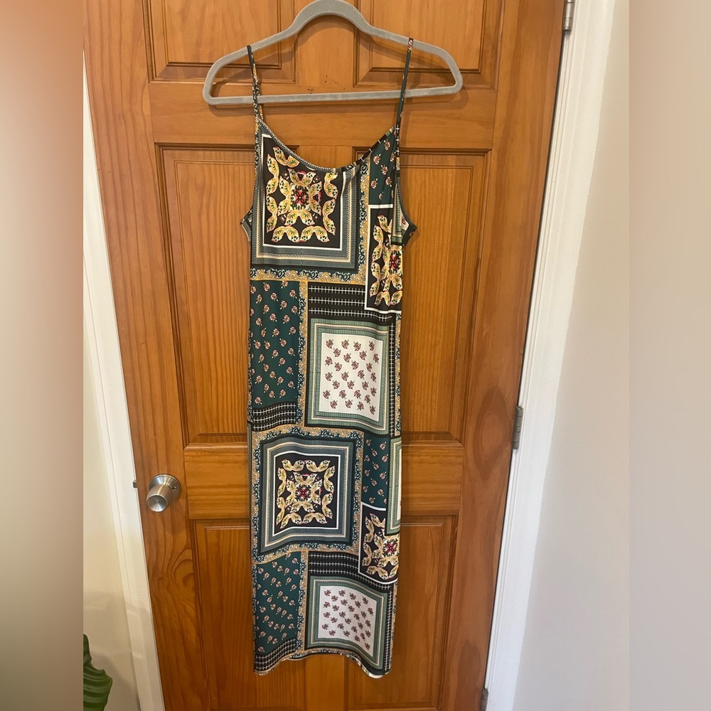 Gorgeous vintage patchwork silk dress